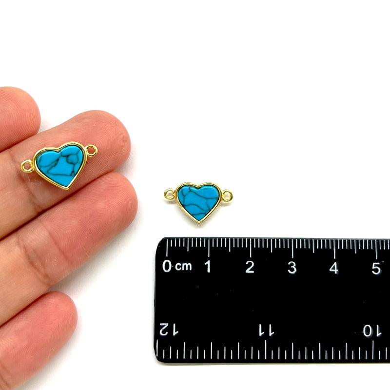 Corazón, Piedra, Enchapado 18k, Conector