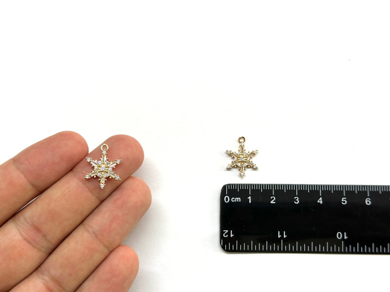 Copo De Nieve, Enchapado 14k, Charm y Pendant