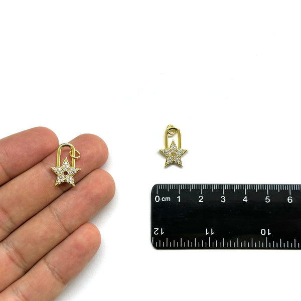 Estrella, Brass Enchapado 18k, Charm y Pendant