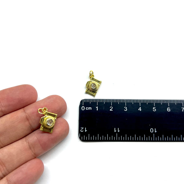 Cámara, Brass, Enchapado 18k, Charm/Pendant