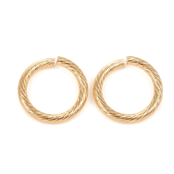 Argolla con Textura, Stainless Steel, Argollas (Jump Rings)