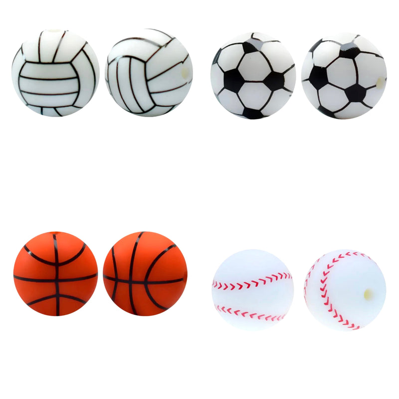 Deportes, Baloncesto, Pelota, Voleibol, Soccer, Silicona, Beads