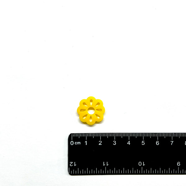 Flor, Acrílico, 20mm, Botón, Charm