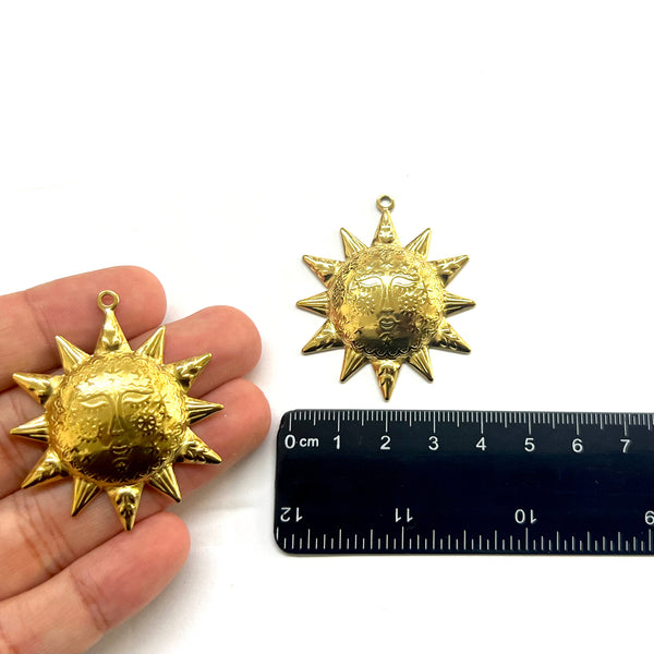 Sol, Stainless Steel, Enchapado 18k, Charm/Pendant