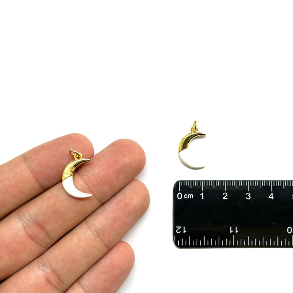 Luna, Brass, Enchapado 18k, Charm y Pendant