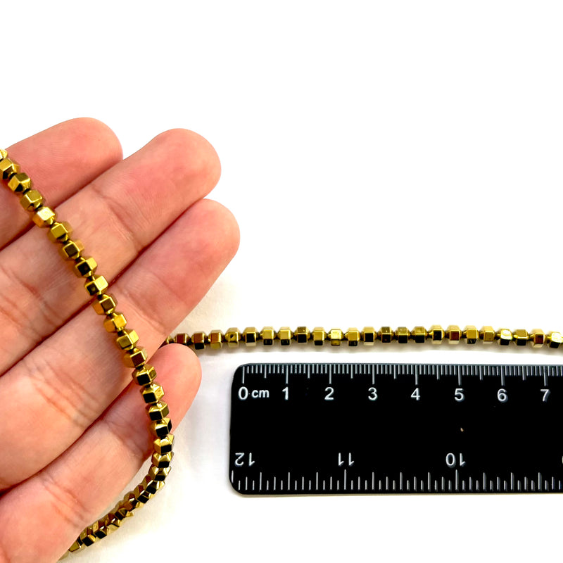 Beads Facetados, Hematite, 4x4mm, Beads