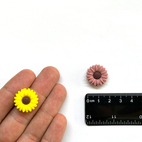 Flor, Girasol, Silicona, 20mm, Beads