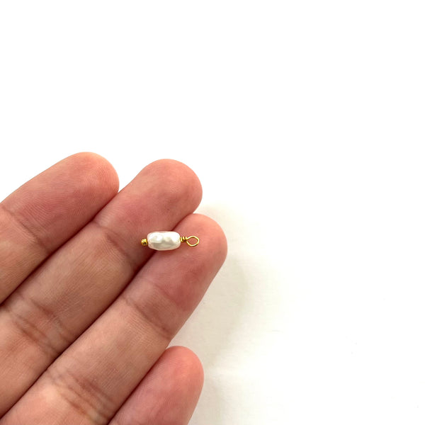 Perla, Brass, Enchapado 18k, Charm/Pendant