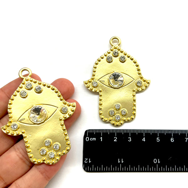 Mano de Fatima, Alloy, Enchapado 14k, Charm/Pendant