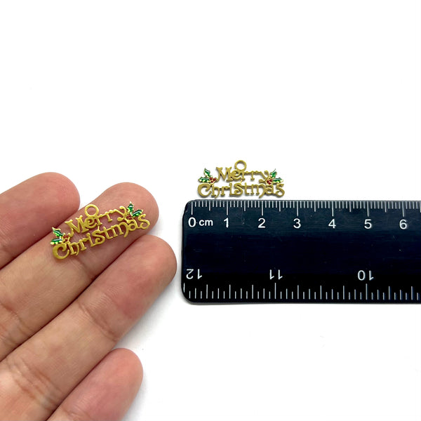 Merry Christmas, Navidad, Stainless Steel, Charm/Pendant