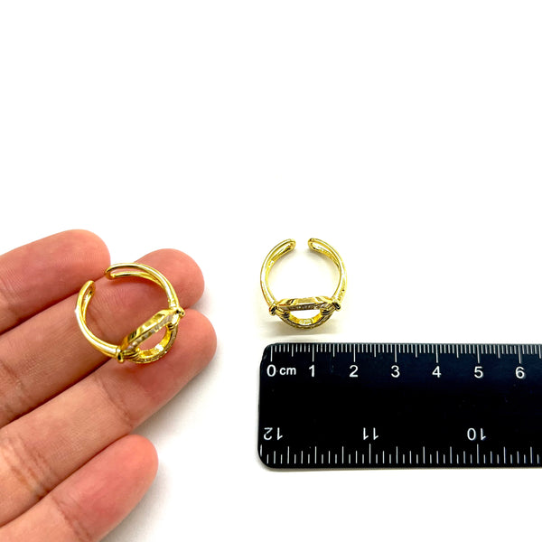 Círculo, Sortija Ajustable, Enchapado 18k