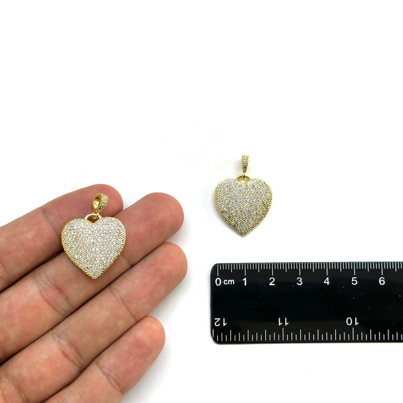 Corazón, Brass Enchapado 18k, Charm y Pendant