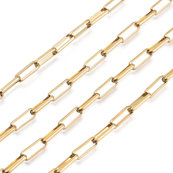 Cadena Paperclip, Stainless Steel