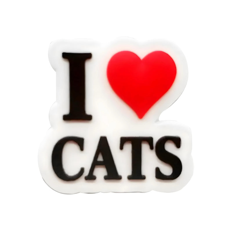 I Love Cats, Gato, Silicona, Beads