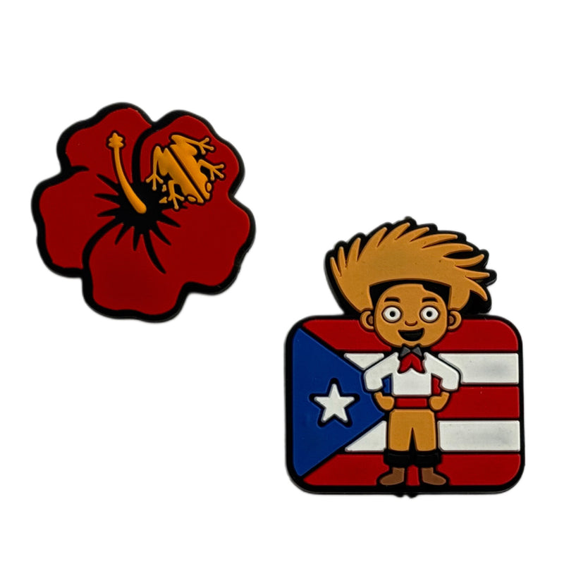 Flor de maga, Bandera, Jibaro, Coqui, Puerto Rico, Silicona, Beads