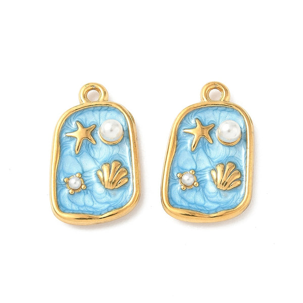 Estrella de Mar, Concha, Stainless Steel, Charm/Pendant