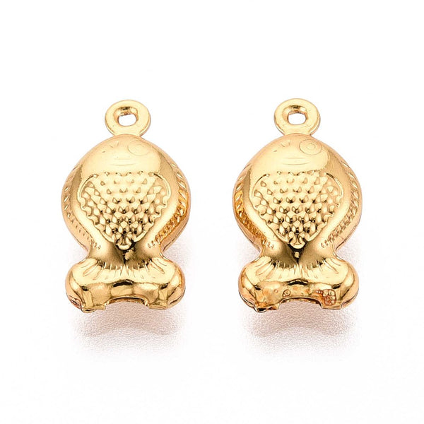 Pez, Stainless Steel, Enchapado 18k, Charm/Pendant