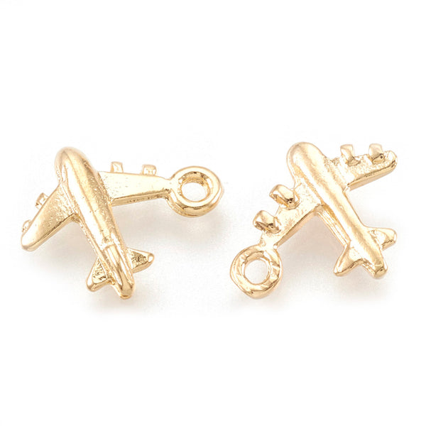 Avión, Charm, Enchapado 18k*