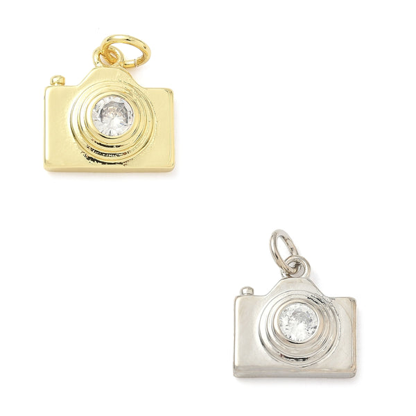 Cámara, Brass, Enchapado 18k, Charm/Pendant