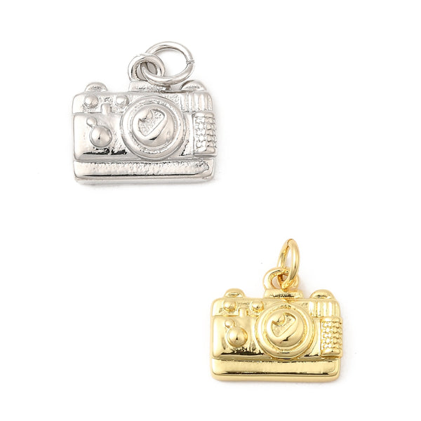 Cámara, Brass, Enchapado 18k, Charm/Pendant