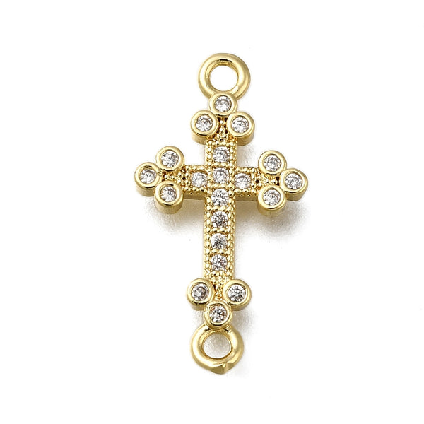 Cruz, Brass, Enchapado 18k, Conector