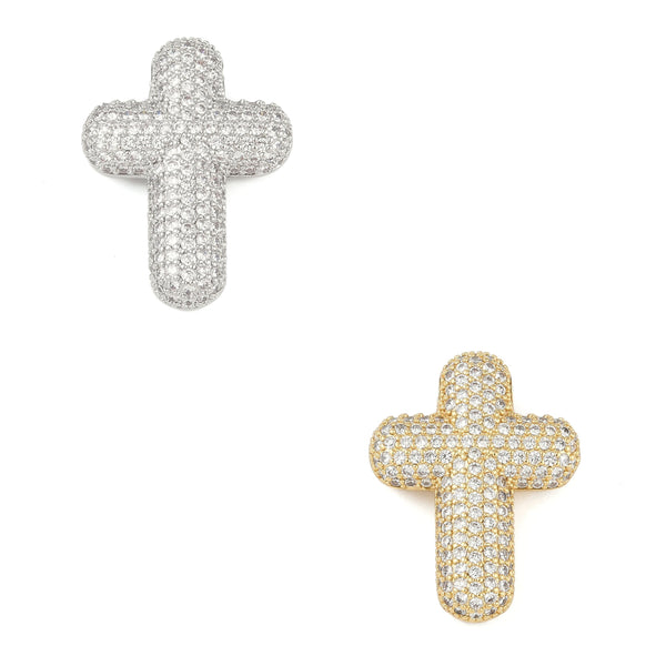 Cruz, Brass, Enchapado 18k, Charm/Pendant