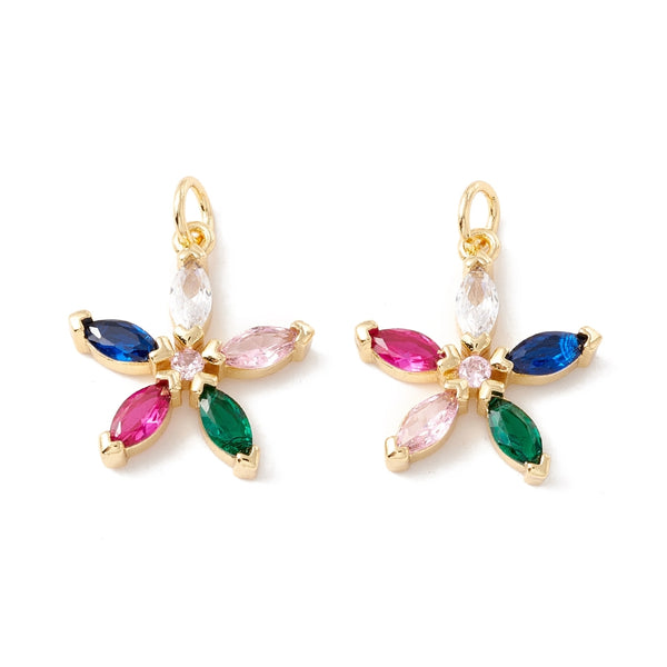 Flor, Enchapado 18k, Charm/Pendant