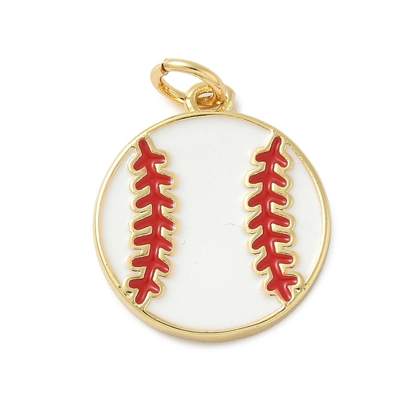 Bola de Béisbol, Pelota, Enchapado 18k, Charm/Pendant