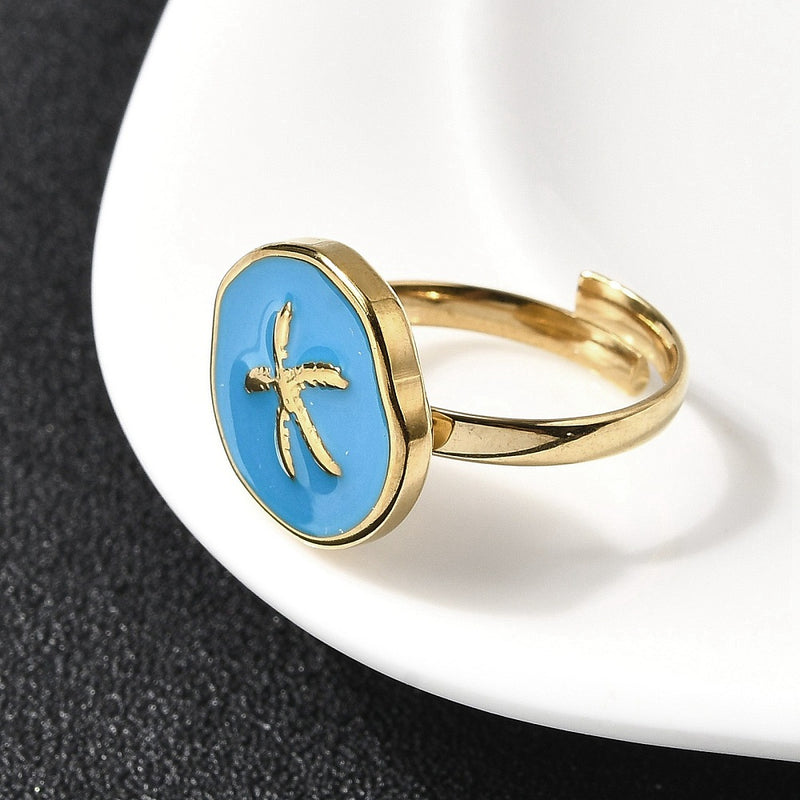 Estrella de Mar, Sortija Ajustable, Stainless Steel