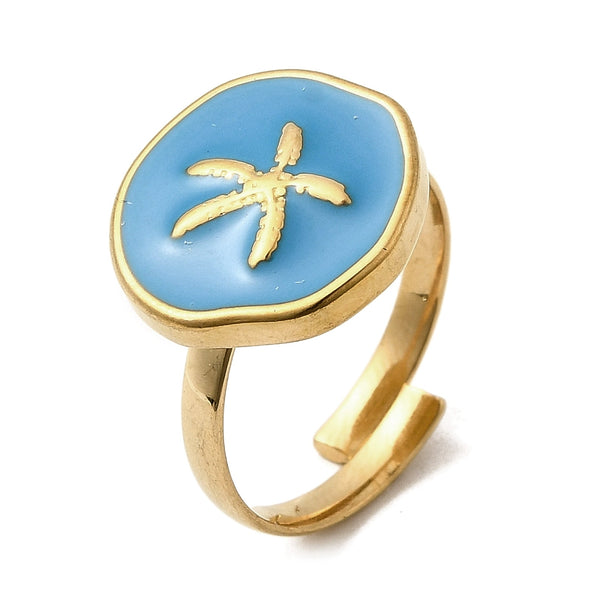 Estrella de Mar, Sortija Ajustable, Stainless Steel