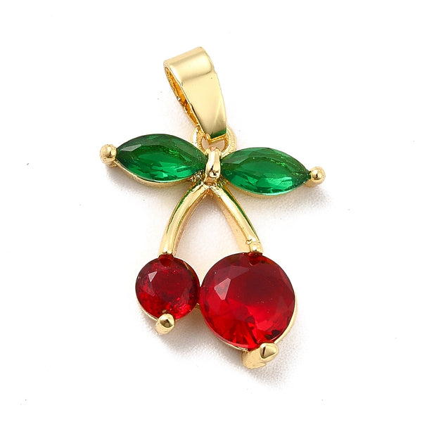 Cherry, Brass, Enchapado 18k, Charm y Pendant