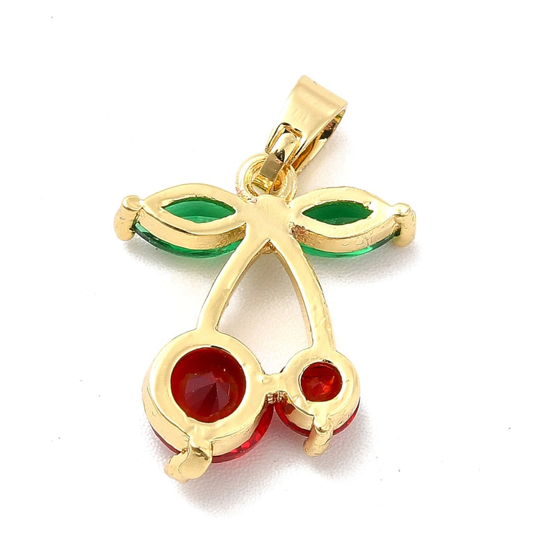 Cherry, Brass, Enchapado 18k, Charm y Pendant