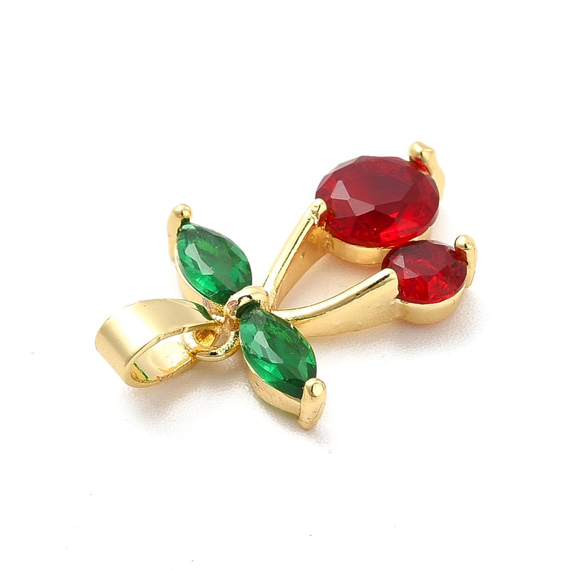 Cherry, Brass, Enchapado 18k, Charm y Pendant