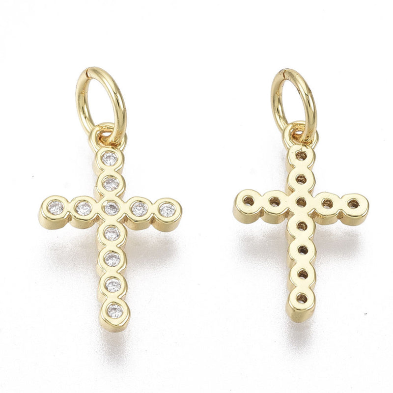 Cruz, Brass Enchapado 18k, Charm y Pendant