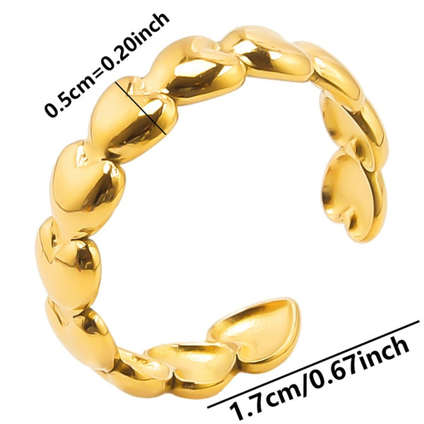 Corazón, Sortija Ajustable, Stainless Steel