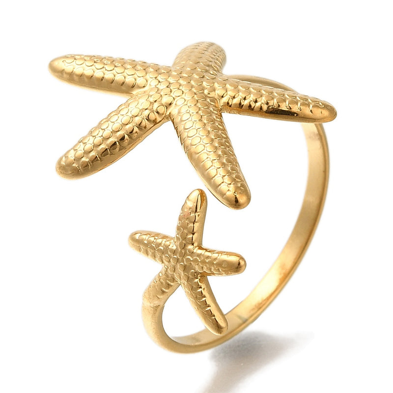 Estrella de Mar, Sortija Ajustable, Stainless Steel