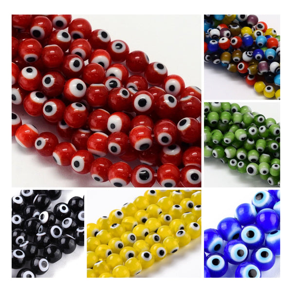 Evil Eye, Beads, Ojo, 8mm