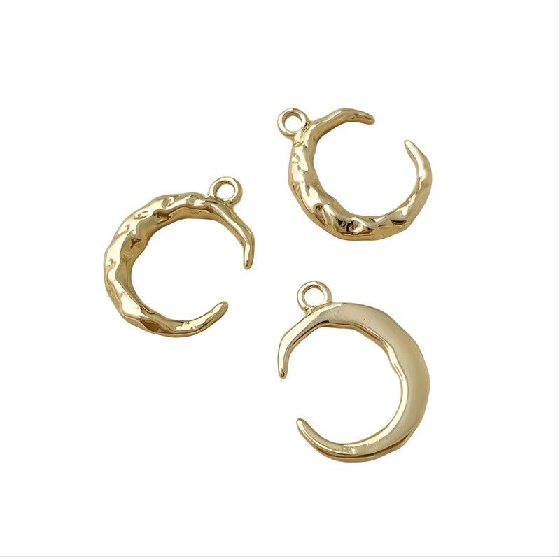 Luna, Cobre, Enchapado 14k, Charm y Pendant