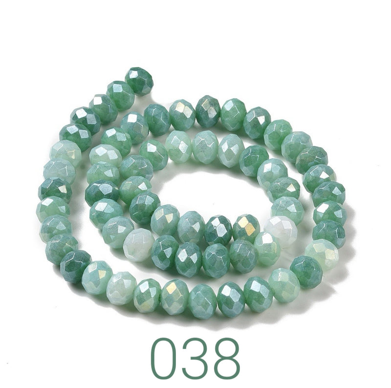 Rondelle Facetado, Cristal, 8mm, Beads