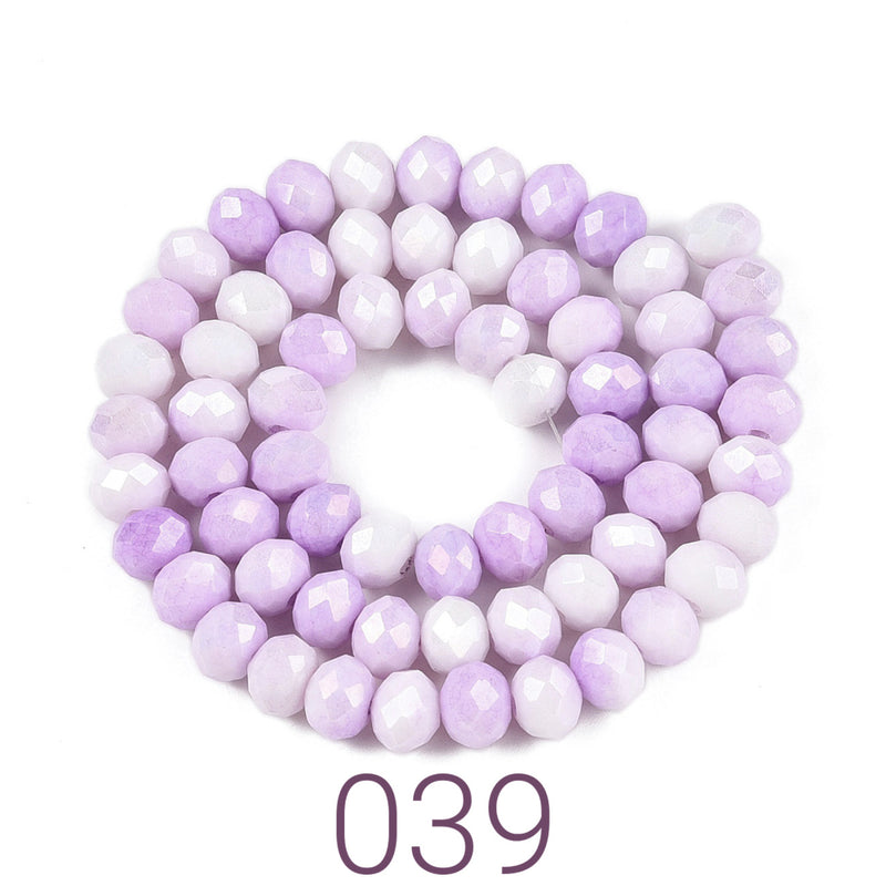 Rondelle Facetado, Cristal, 8mm, Beads