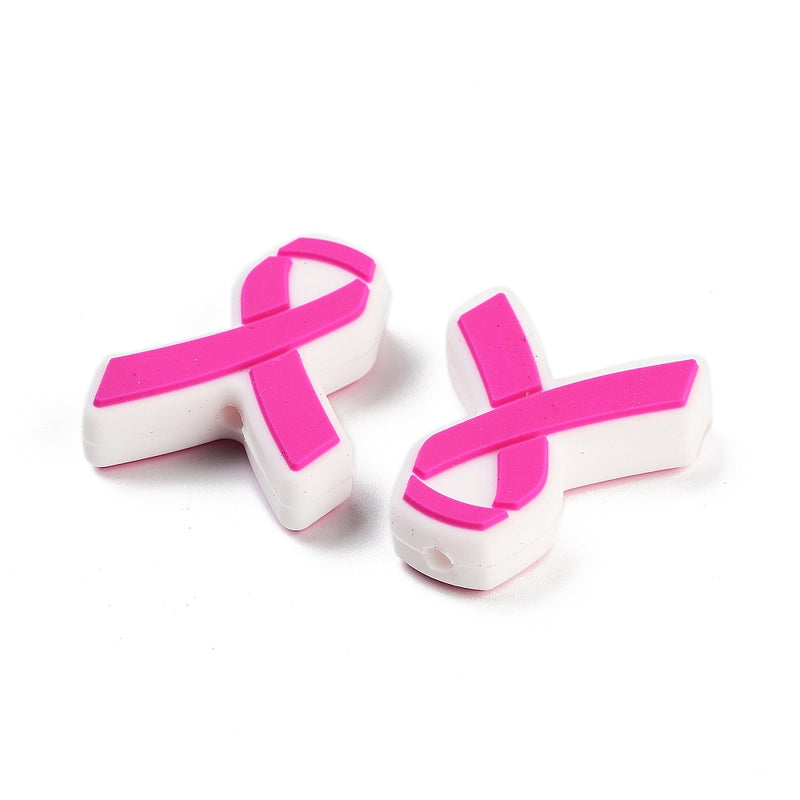 Lazo de concientización del Cancer, Silicona, Beads