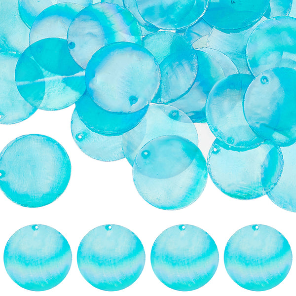 Lentejuela, Redondo, Concha Natural Capiz, AB, Charm/Pendant