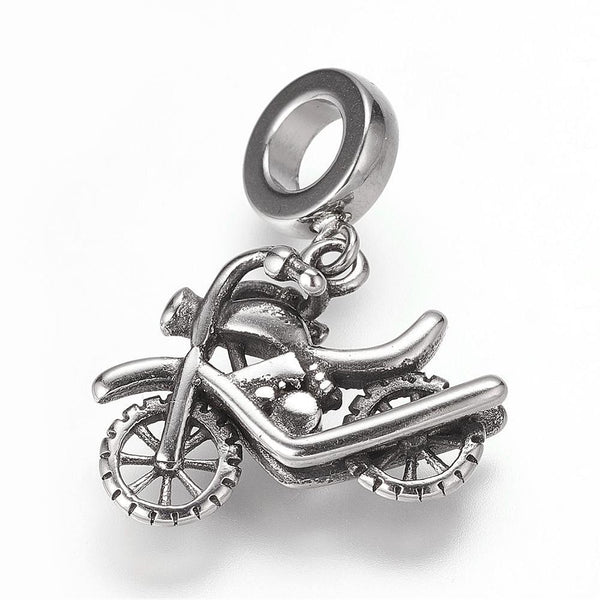 Motora, Motocicleta, Stainless Steel, Charm y Pendant