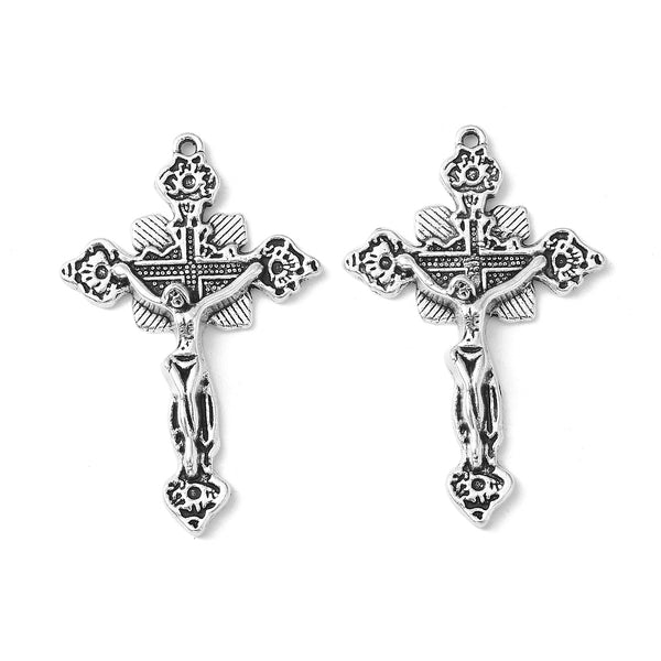 Cruz Estilo Tibetano, Alloy, Charm y Pendant