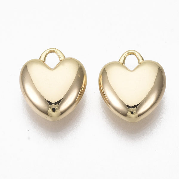 Corazón, Brass Enchapado 18k, Charm y Pendant