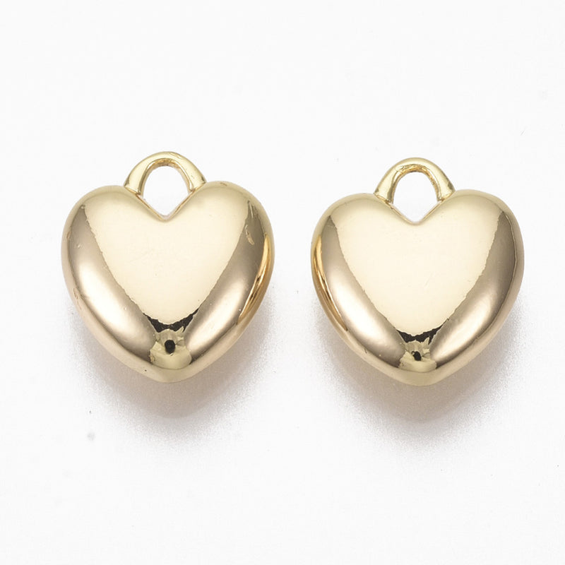 Corazón, Brass Enchapado 18k, Charm y Pendant