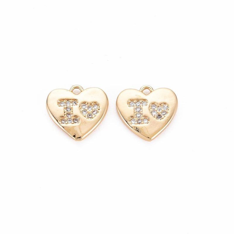 Corazón, Brass Enchapado 18k, Charm y Pendan