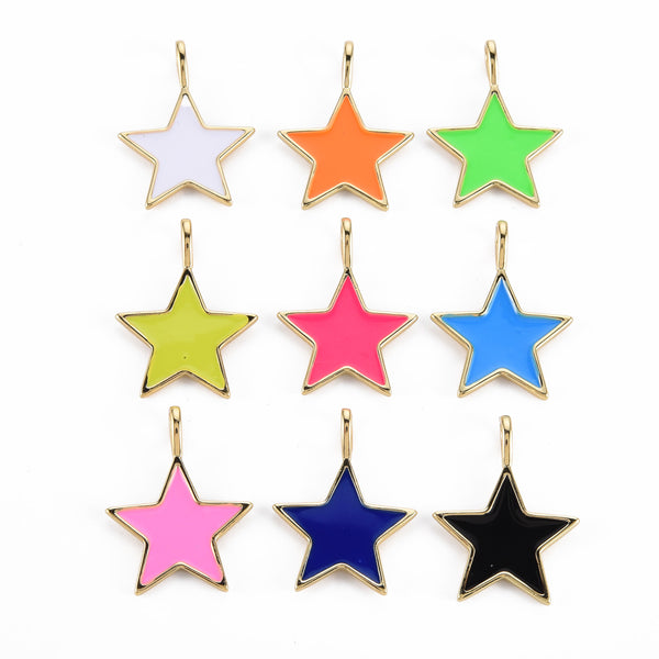 Estrellas, Brass Enchapado 16k, Charm y Pendant