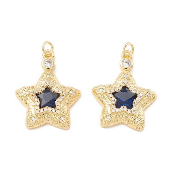 Estrella, Brass Enchapado 18k, Charm y Pendant