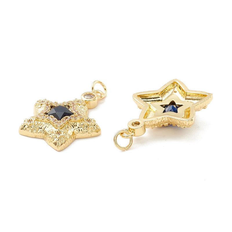 Estrella, Brass Enchapado 18k, Charm y Pendant